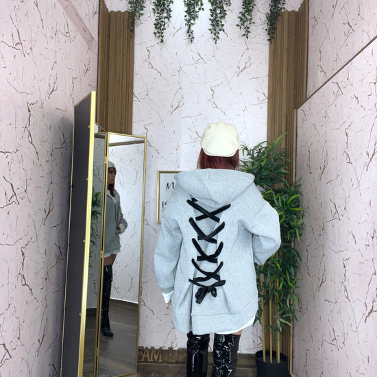 Felpone fiocchi con zip - Collezione inverno 2025 | MacrìBoutique