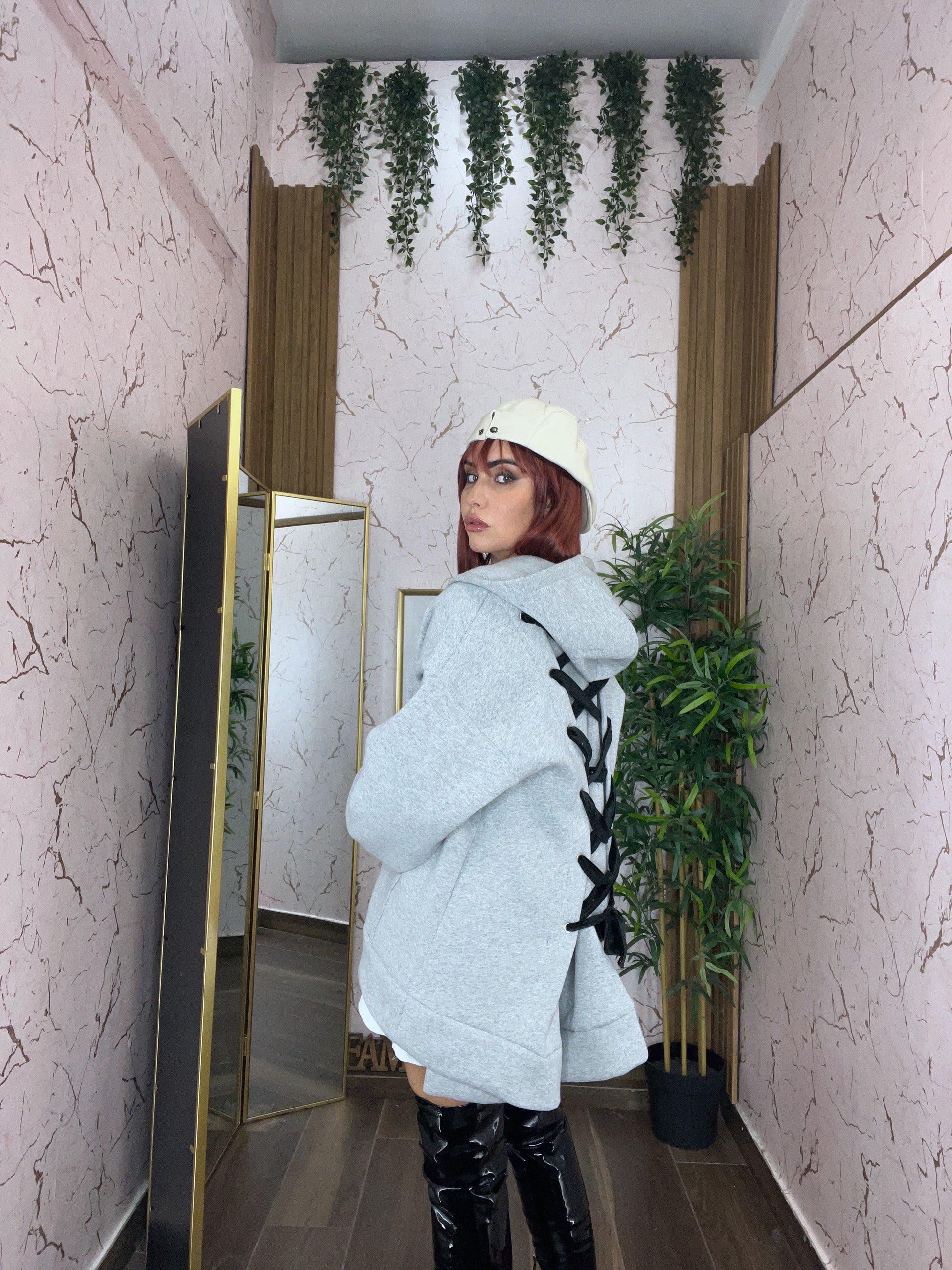 Felpone fiocchi con zip - Collezione inverno 2025 | MacrìBoutique