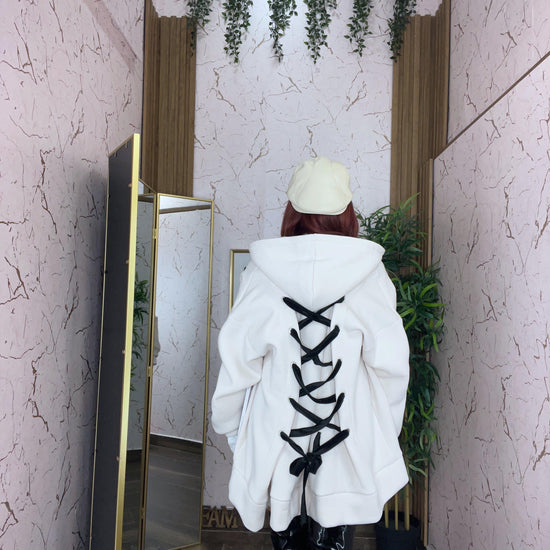 Felpone fiocchi con zip - Collezione inverno 2025 | MacrìBoutique