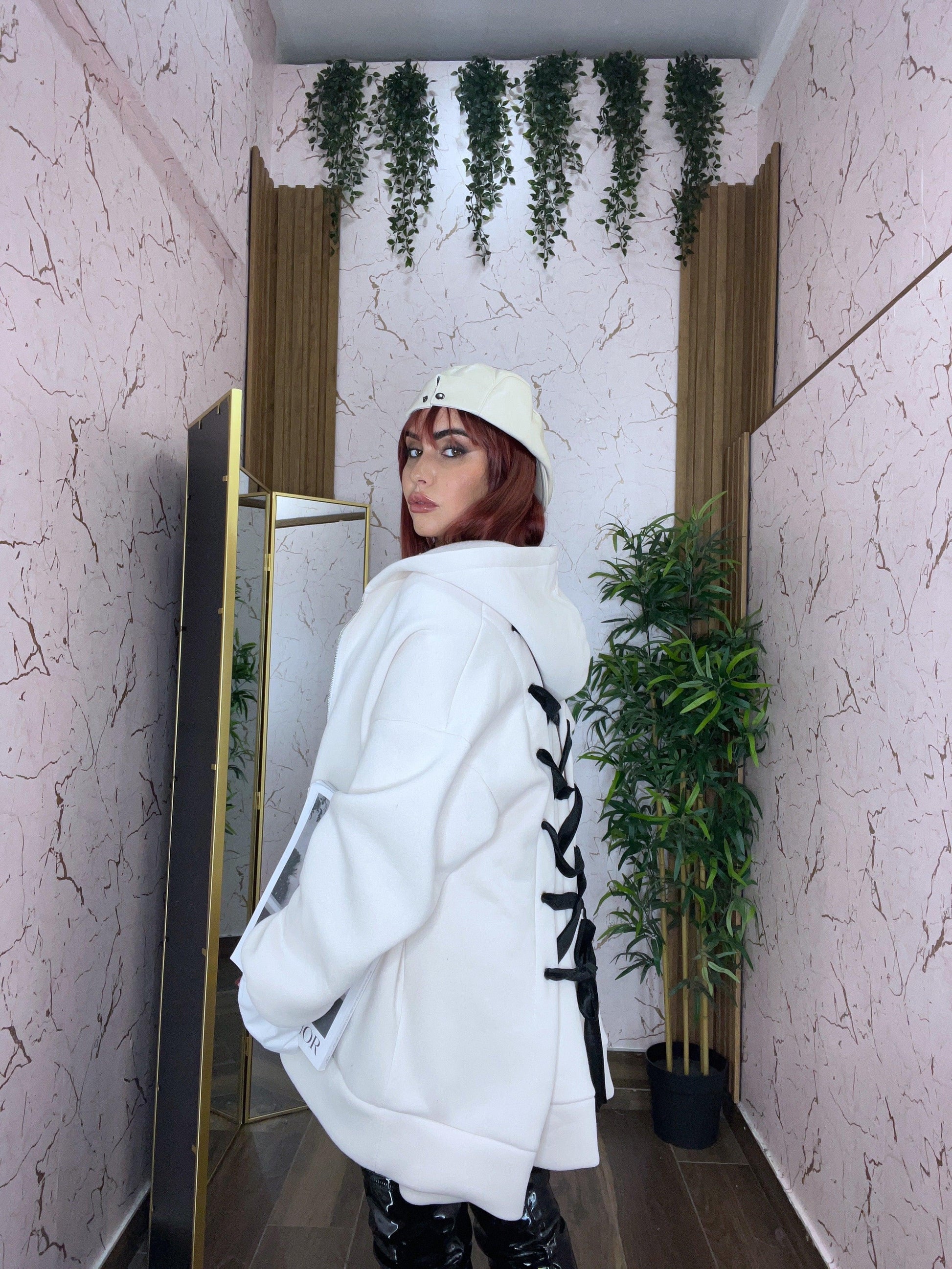 Felpone fiocchi con zip - Collezione inverno 2025 | MacrìBoutique