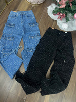 JEANS CARGO BRILLANTINI