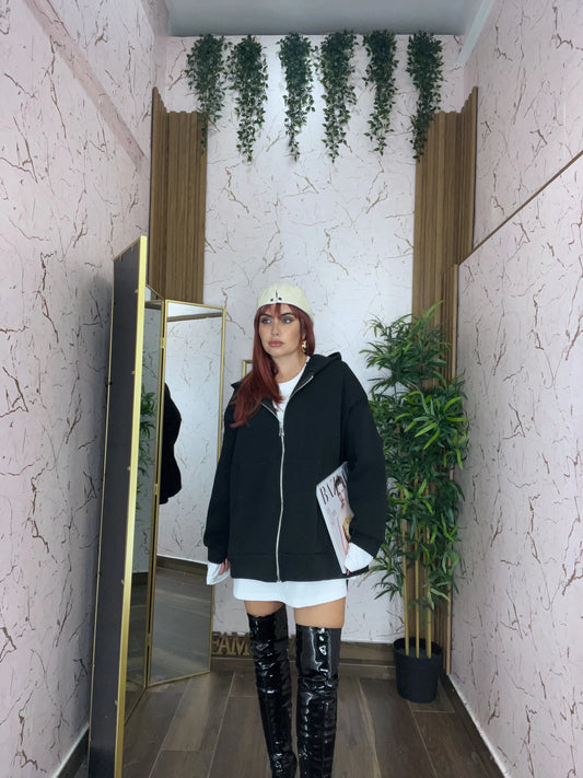 Felpone fiocchi con zip - Collezione inverno 2025 | MacrìBoutique